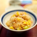 蕎麦前 山都 - とうもろこしごはん