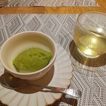 fu-fu shisen - バジルパインシャーベットと有機レモングラスティー