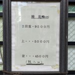 鰻禅 - メニュー(食べ物は3品のみ！)