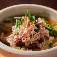ばら肉の温しゃぶサラダ　八方出汁