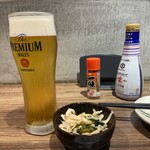 おでん屋たけし - 生ビール　おとおし