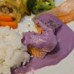 キッチン ブルー グローブ - ポワレをカット