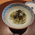 ダ テッラ - イカと紫蘇の実とリゾット。間違いなく美味しい