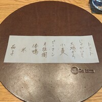 ダ テッラ - 本日のメニュー。最初の2つは写真ありません。申しわけありません。