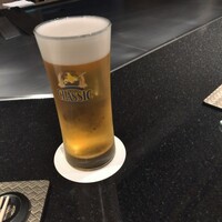 鉄板焼 石狩 - 取り敢えずビールで乾杯♪