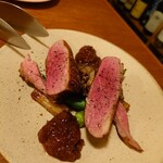 ビストロ ラグリ - 鴨のグリルいちじくソース 美味しい