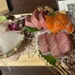 地酒と道産食材 一笑 - 刺身三点盛り