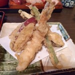 串かど - セットの天ぷら盛り合わせ