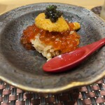 梅田 鮨 個室 みや川 - ウニ、イクラ、キャビアの小どんぶり