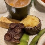 銀座 しのはら - この小芋のきぬかつぎにたっぷりカラスミ　最高のアテでした