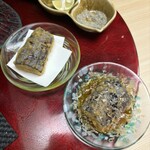 天ぷら はせ川 - 茄子2種　黄身醤油と塩で