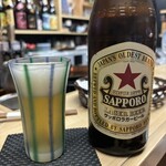 天ぷら はせ川 - 先づは赤星で乾杯