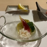 銀座 よこ田 - 茄子とズワイガニ