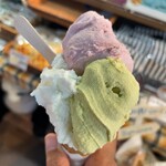 プレンティーズ 茅ヶ崎本店 - ミルク・ピスタチオ・ぶどうのトリプル