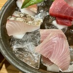 しんのすけ - 上から、金目鯛・生本まぐろ・さわら・ぶり