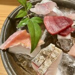 しんのすけ - 上から、あじ・生本まぐろ・金目鯛・さわら