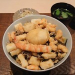 くすのき - ばら天丼､お吸い物､香の物