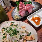 海の家 あそなる～ - 鰤刺し＆アッサリ油揚げ！いいツマミ♪