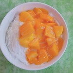 冰讃 - マンゴーかゴロゴロ。練乳もかかってます。