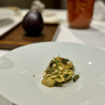 JINBO MINAMI AOYAMA - 太刀魚賀茂茄子 スパゲッティー オレガノケッパー マジョラム