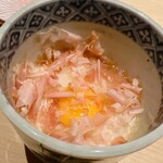 温石 - 鰹節の下には長芋素麺とうずら卵が隠れていました
