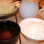新宿さぼてん - ご飯と味噌汁