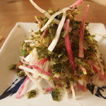 Domestic seaweed and radish salad