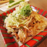 Stir-fried Mikawa chicken with salt