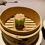 茶禅華 - 今日時菜 おくらの金華ハム削り節がけ