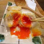 切麦や 甚六 - 冷かけうどん（特盛）、親子ちくわ天1,400円