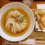 切麦や 甚六 - 冷かけうどん（特盛）、親子ちくわ天1,400円