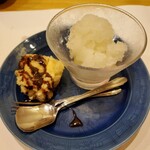 天ぷら処 こさか - コースのシャーベット、バームクーヘンの天ぷら