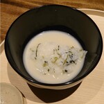温石 - 発効小松菜の冷やし胡麻茶漬け