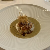 シトロニエ - （前菜2）♡淡路産鱧と帆立貝柱のピカタ、焼きトウモロコシのクーリ