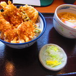 天丼てんや - ふもと赤鶏天丼　＋　小うどん