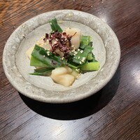 蕎麦 蘇枋 - ホタテと九条葱辛子酢味噌和え