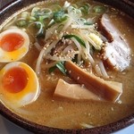 Shimbusakiya - 炙り味噌ラーメン＋煮玉子