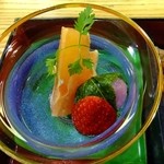 日本料理　ふじ - 水菓子と小さな桜餅(道明寺)