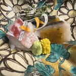 菊乃井 - 明石の鯛は弾力があり、さごしの焼き霜も身がしっかりしていました！