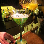 バー クラスター - 金柑でミモザ。素敵なグラスですネ