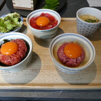 #ヒロキヤ六本木 - 3種のユッケ丼