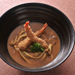 Fried shrimp curry udon