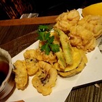 新川にしや - タラ白子とハモ天@1000