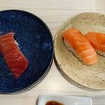 神田江戸ッ子寿司 スマートレーン北口店 - 中トロ、生サーモン