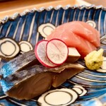 倉敷 一会 - しめ鯖、中トロ。