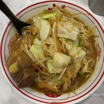 蒙古タンメン中本 - 長男が食べた味噌タンメン大盛＋角煮