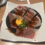 博多やさい巻き串 虎乃家 - 宮崎牛の炙りユッケ❤️900円