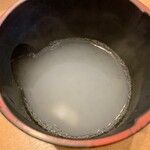 更科 - 最後にそば湯を入れて、完食です(๑´ڡ`๑)