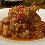 SOBA SUZU - ほうき鶏ピペラーダ赤ピーマン生ハム煮