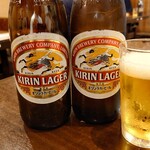 お好み焼 ぱある - キリンラガービール中瓶　この後1本追加しました